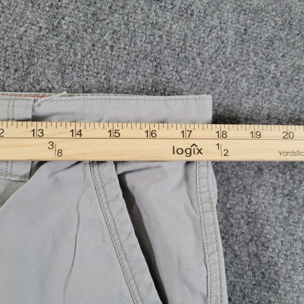 Eddie Bauer Cargo Shorts Mens 35 Rip Stop Specially Dyed Gray Cotton - Picture 6 of 9